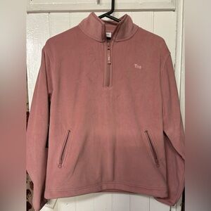 Aritzia Tna SNO POLAR 1/4 Zip Hip Sweater in Ashy Pink